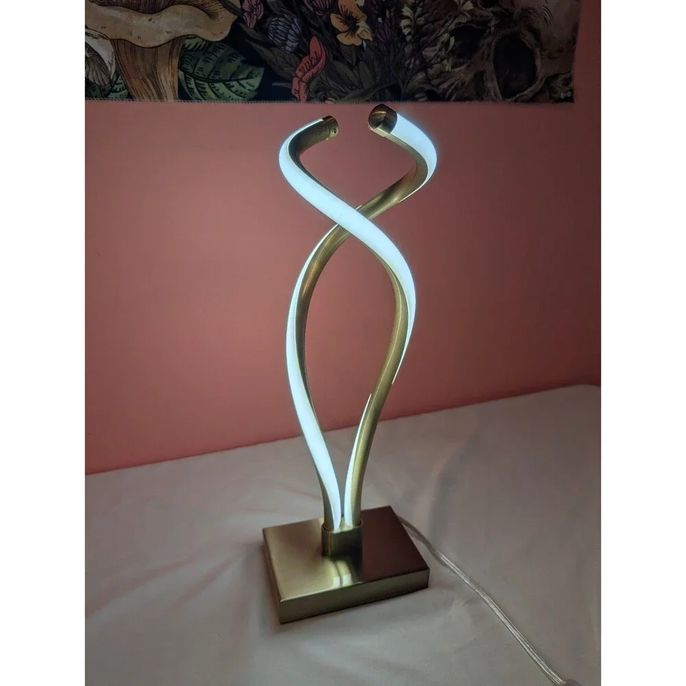 Modern Spiral Variable Light Table Lamp Gold Base 18 Inches Tall